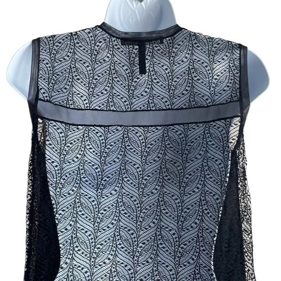 BCBGMaxazria Women Top XXS Black Lace Babydoll Multi Media Y2K Witchy Whimsigoth - Picture 6 of 12